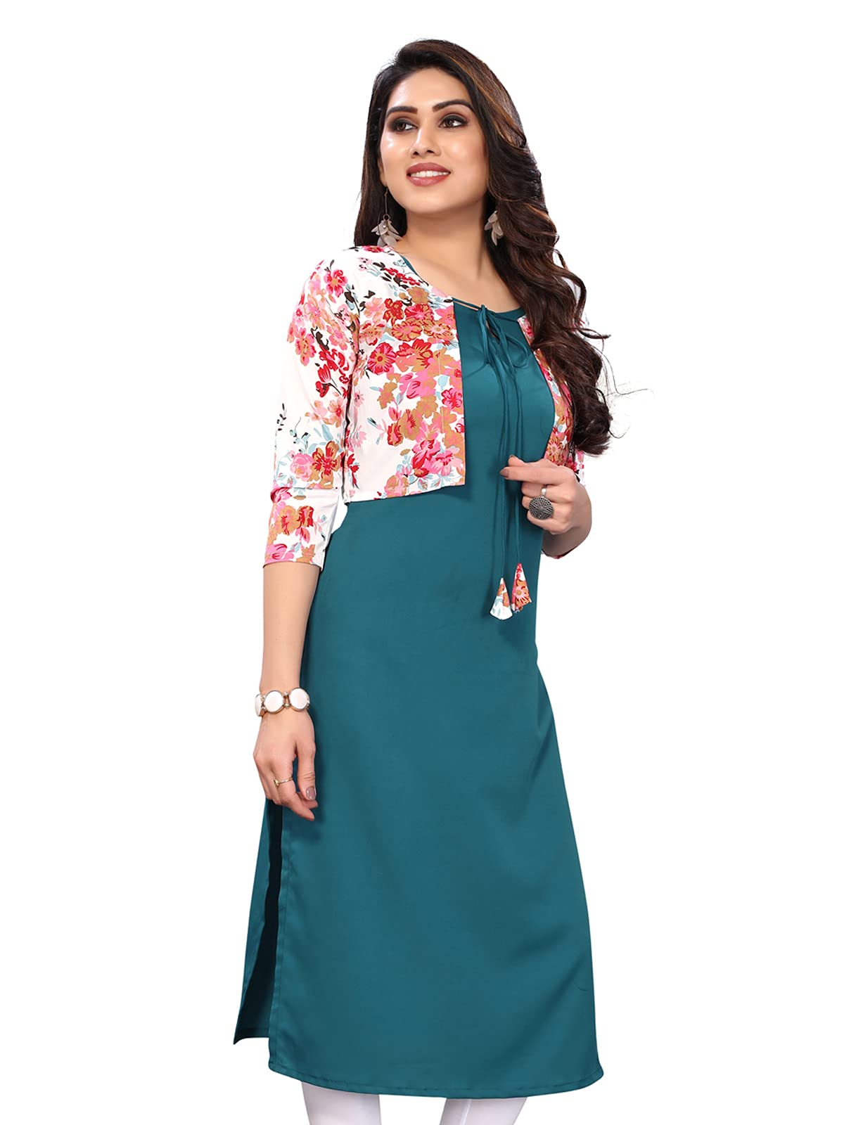 Sanisa Women's Kurta with Attached Jacket