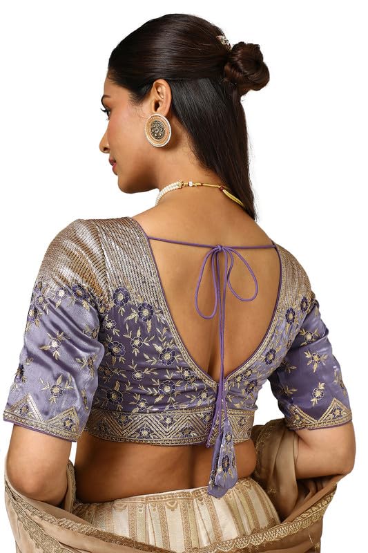 Soch Womens Lavender Organza Embellished Blouse With Sequins