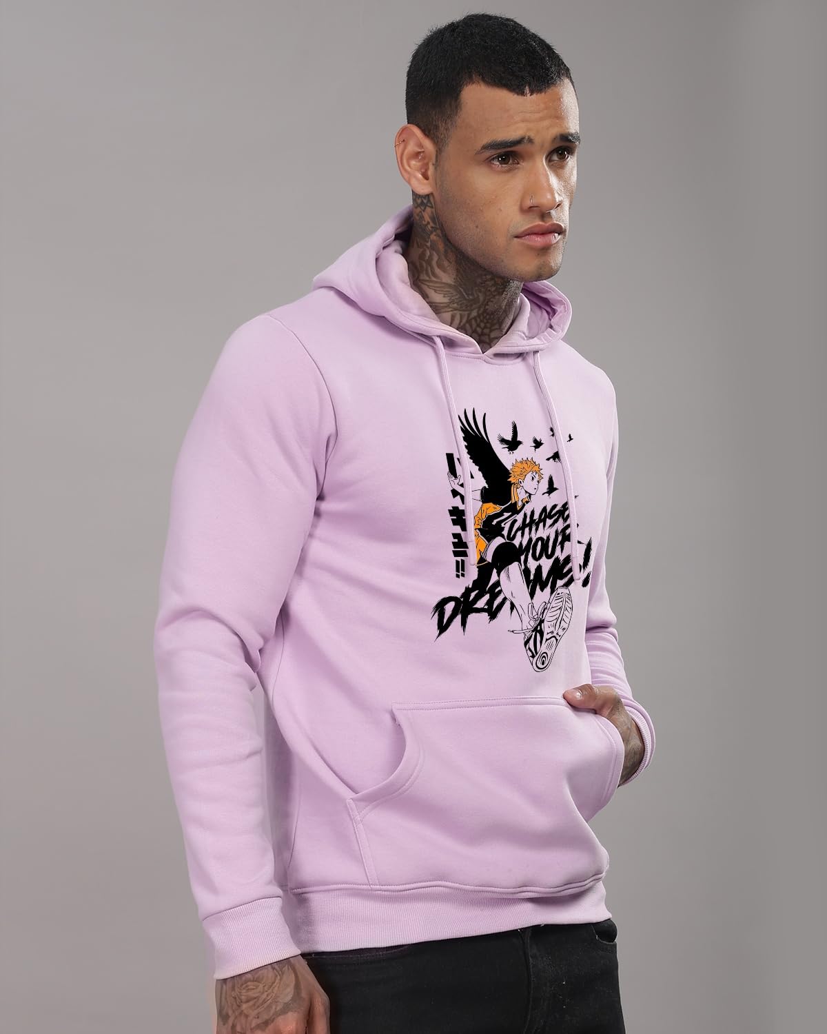 ADRO Anime Hoodies for Men, 320 GSM Soft Cotton Hoodie, Long Lasting Anime Printed Hoodie for Winter | Mens Hoodies | Sweatshirt
