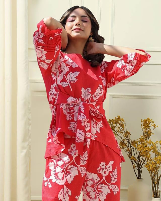 I ENTERPRISE Women Kurta Set for Women || Co-Ords Set || Kurta Pant Set || Coordinate Set || Summer Suit || Printed Kurti with Pant Set