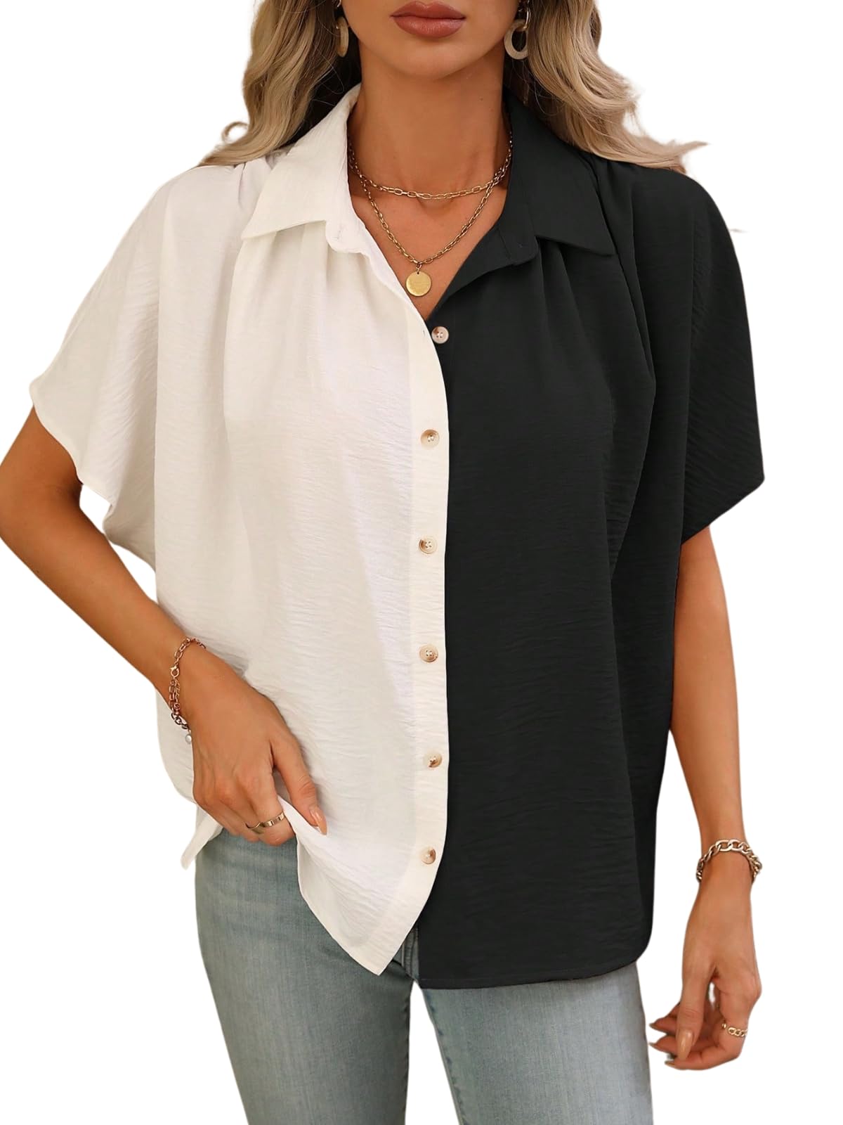 OM SAI LATEST CREATION Womens Color Block Regular Fit Shirt (OSLC-W1892_White
