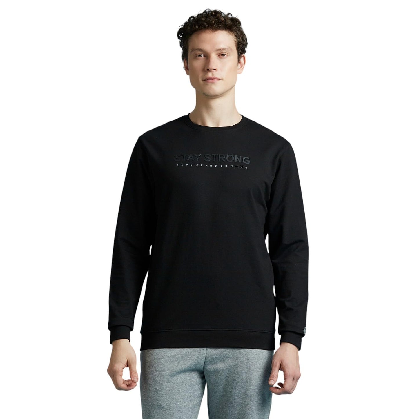 Pepe Jeans Black Full Sleeved Stretch Sweatshirt