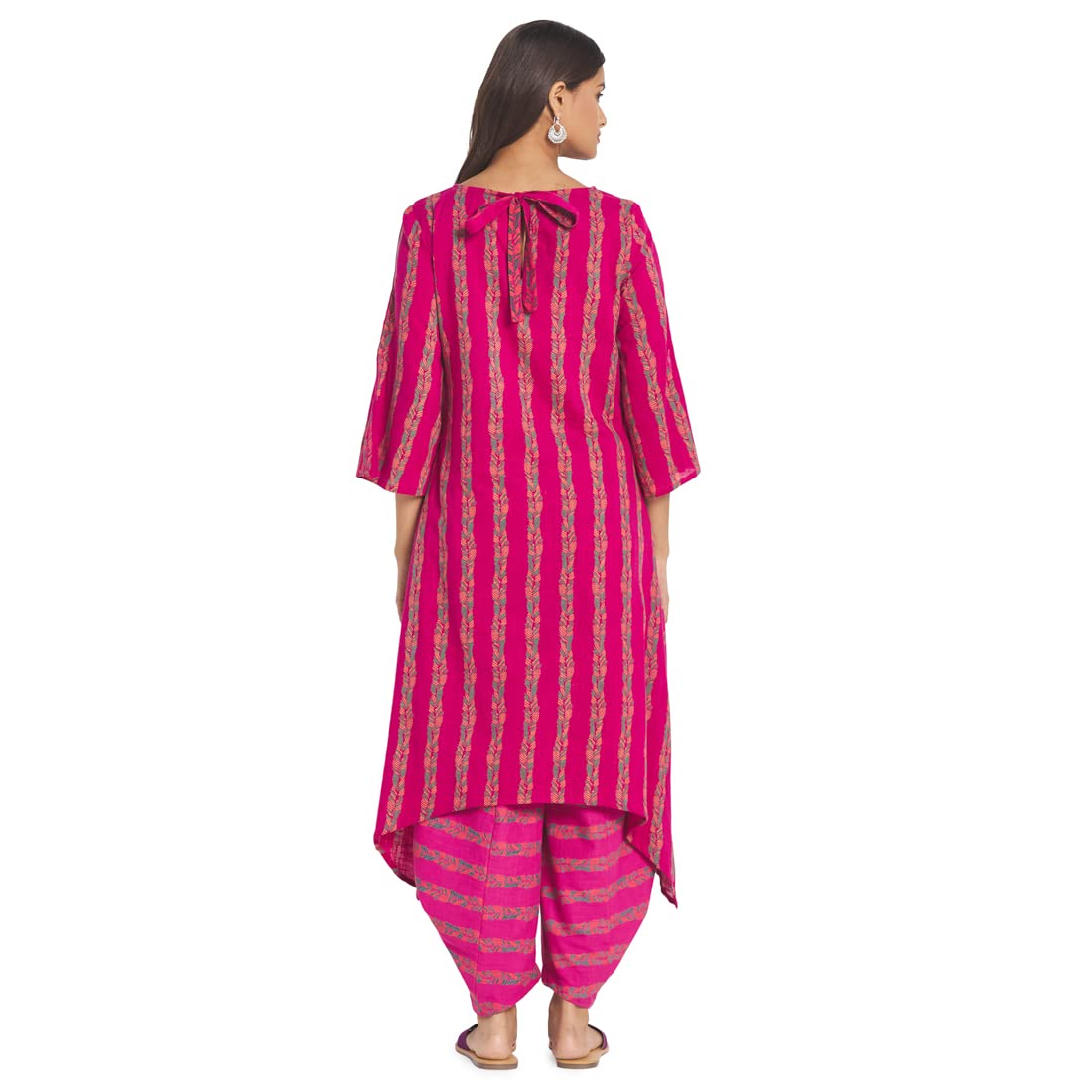 Fabindia WomenS Cotton Printed Slim Kurta (210647701_Magenta