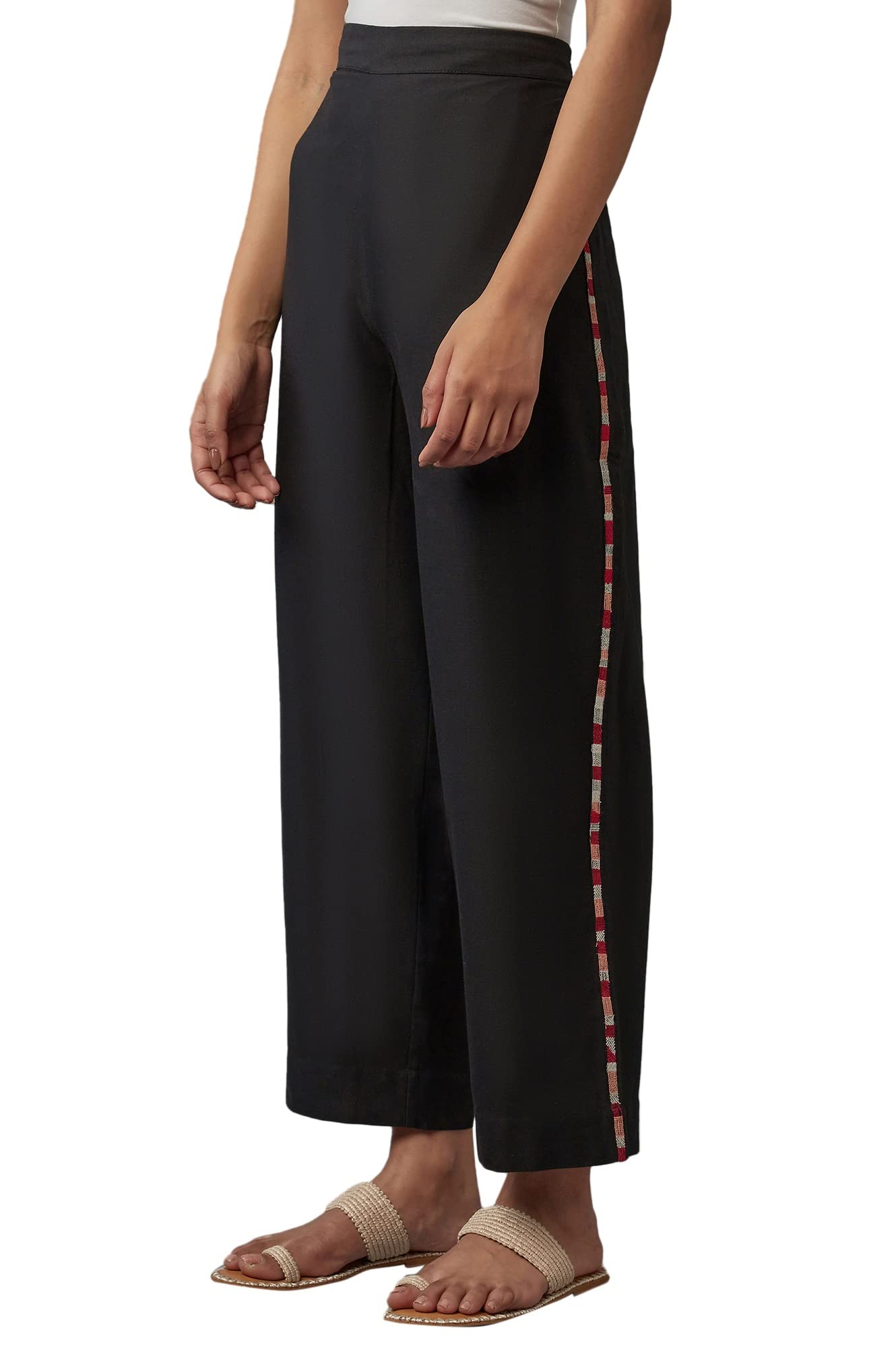 W Cotton Blend Strechable Parallel Pants For Women | Cotton Blend Parallel Pants For Women | Trousers For Women | W For Woman