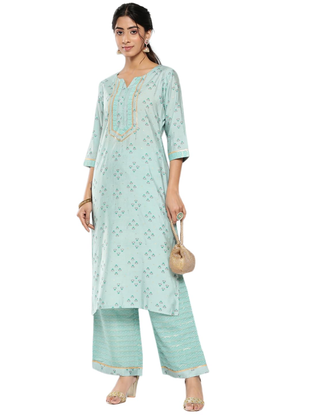 Libas Womens Printed Silk Straight Kurta For Women