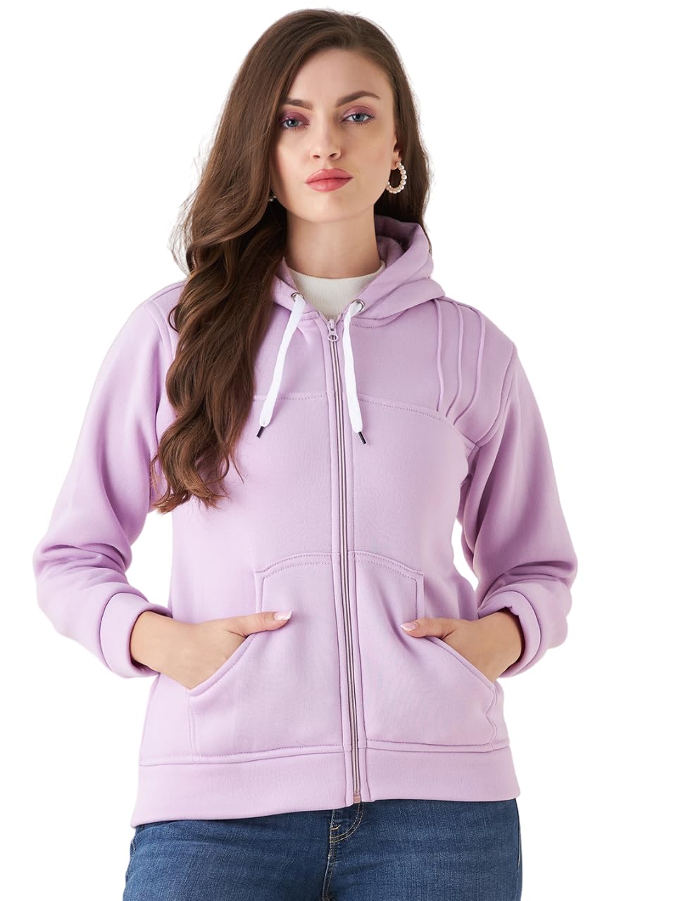 PIVL Women Solid Hooded Jacket For Winter