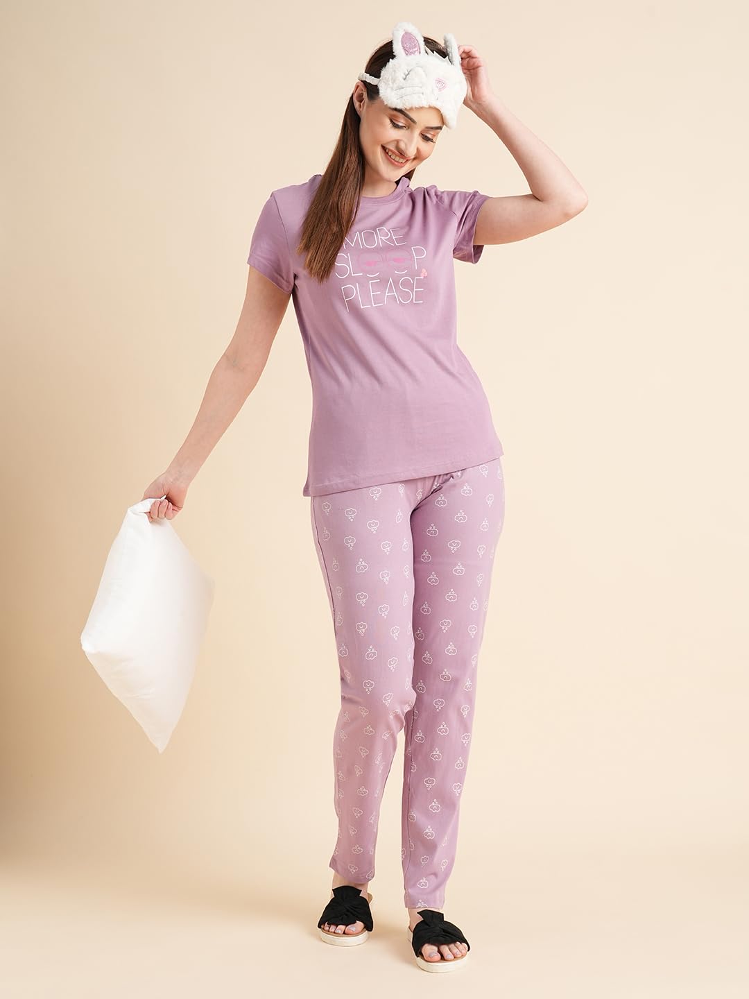 Sweet Dreams Women Typographic Pyjama Set