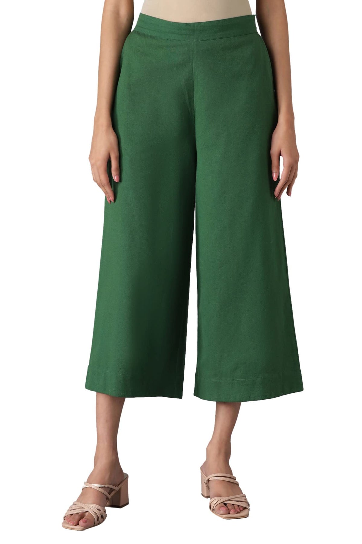 Aurelia Cotton Blend Strechable Culotte For Women | Calf Length Culotte For Women | Cotton Blend Culotte For Women
