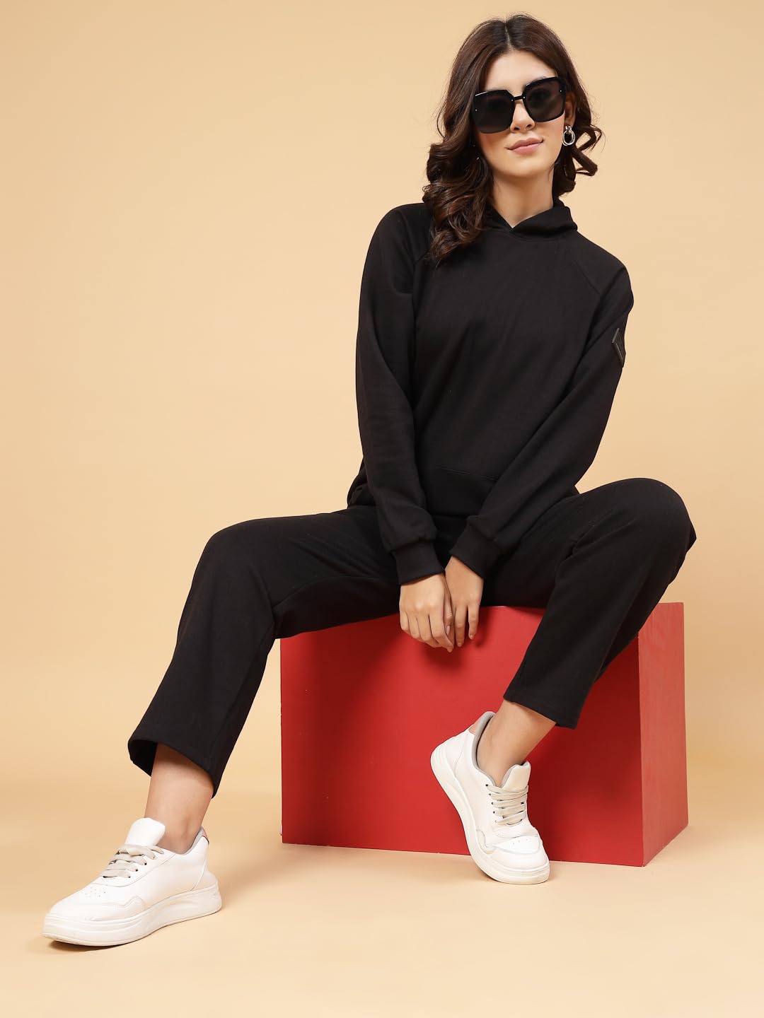 Rigo Cotton Fleece Oversized Co-ord Tracksuit Set for Women | Printed Oversized Hooded Track Suit Set for Women | Suitable for Y