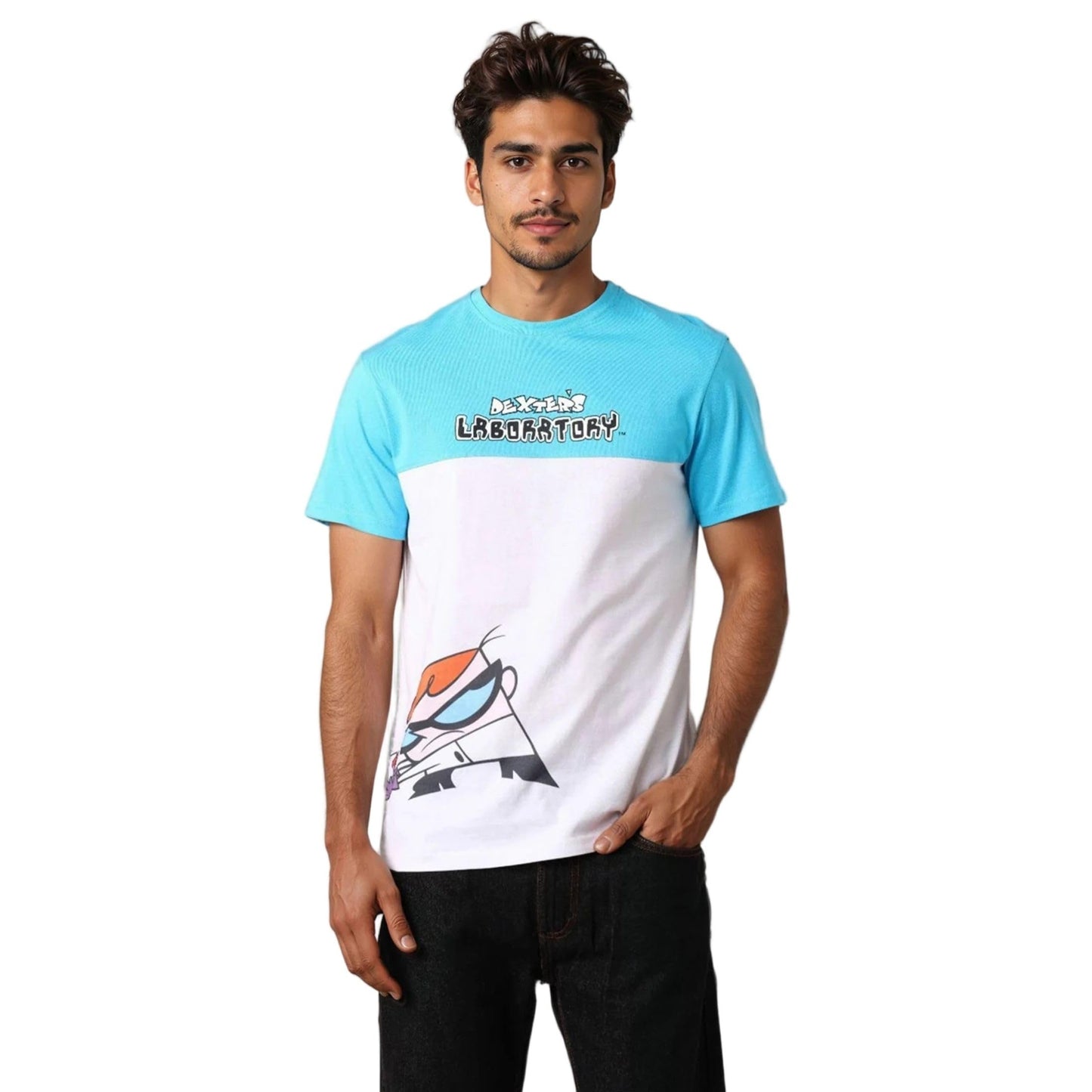 The Indian Garage Co Mens Warner Bros. Collection Slim Fit Dexter Crew Neck T-Shirt