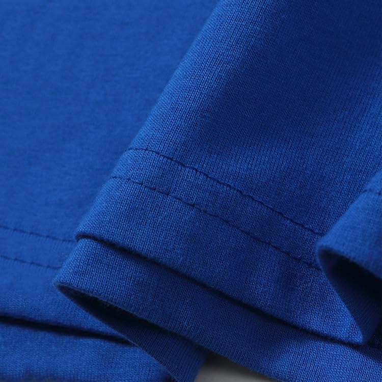 Thalasi Aesthetic Korean Style Blue Oversized T Shirts For Men - Baggy Fit T-Shirts With Down Shoulder And Half Sleeves & Brande