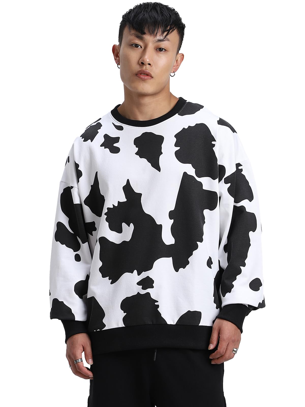 Veirdo Mens Cotton Poly Fleece Oversized Fit All Over Print Sweatshirt
