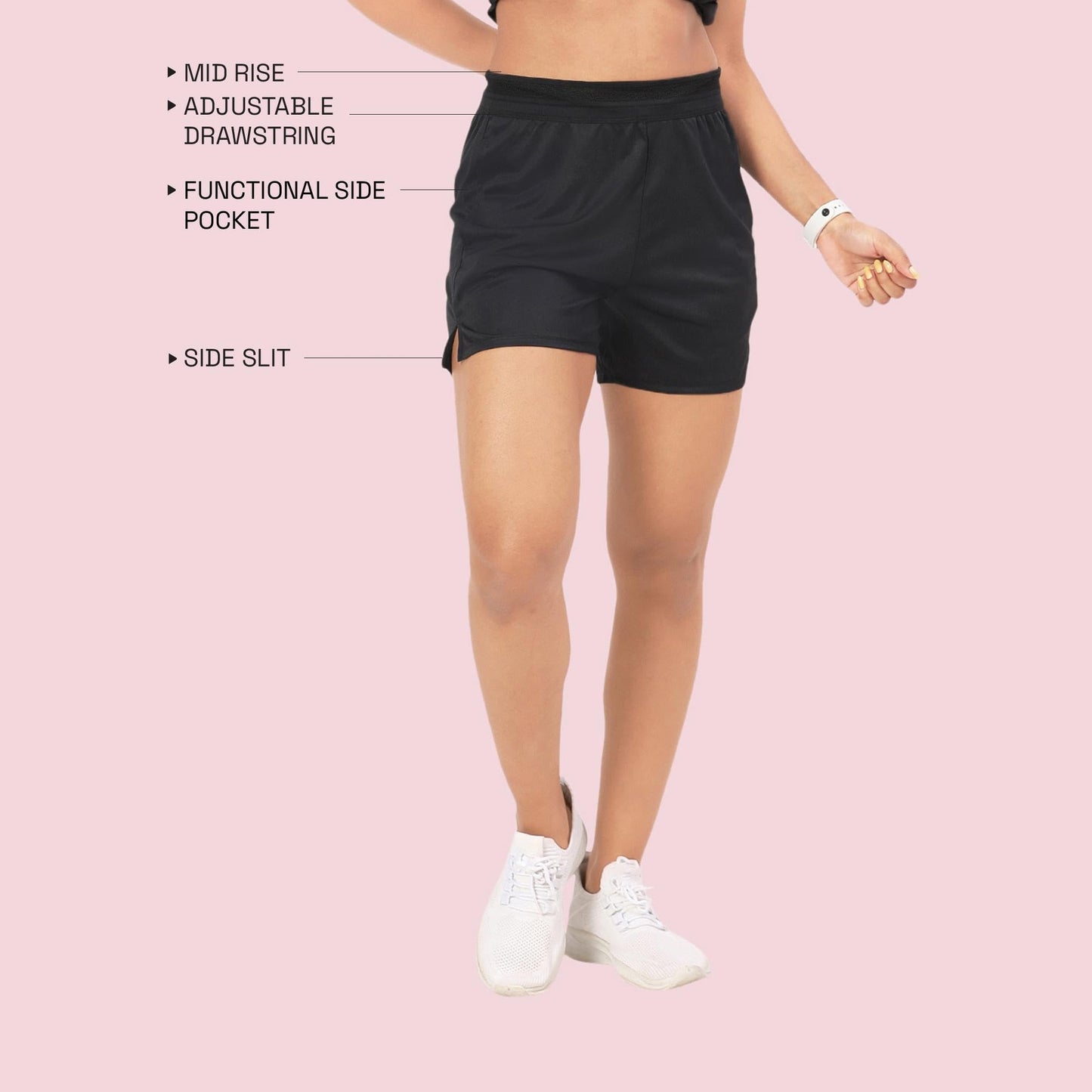 Enamor Womens Boxer Shorts (A714_Jet Black