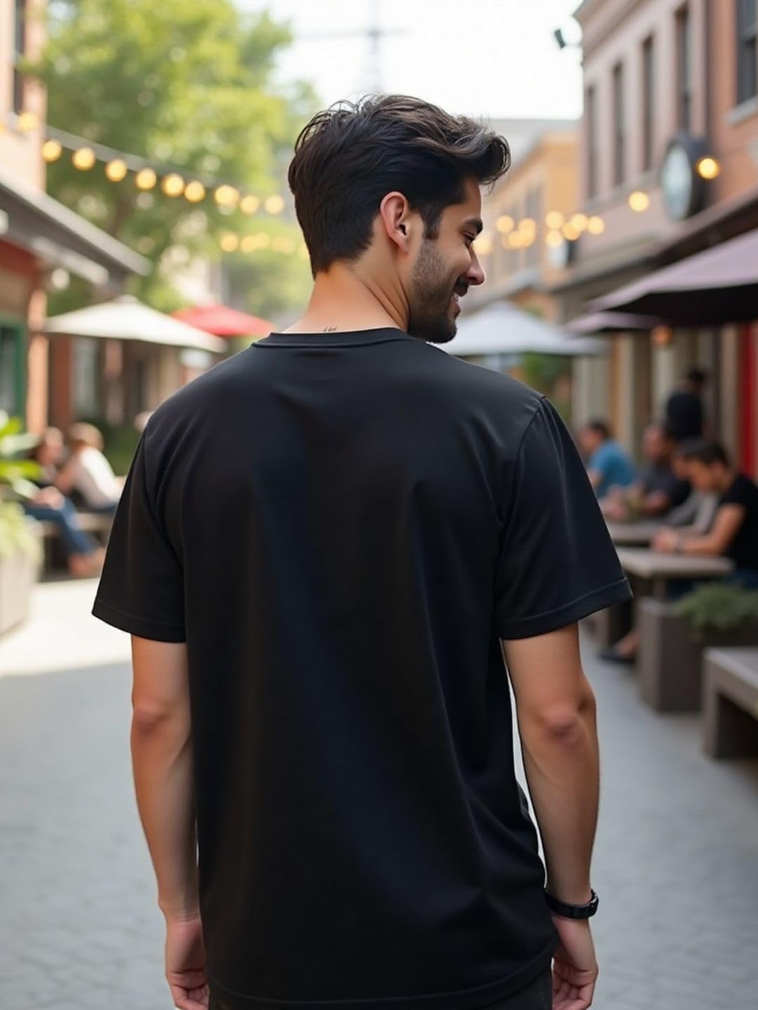 Nobero MenS Graphic Printed Regular Fit T-Shirt (1M-Twts-C1177-Bs_Black_2