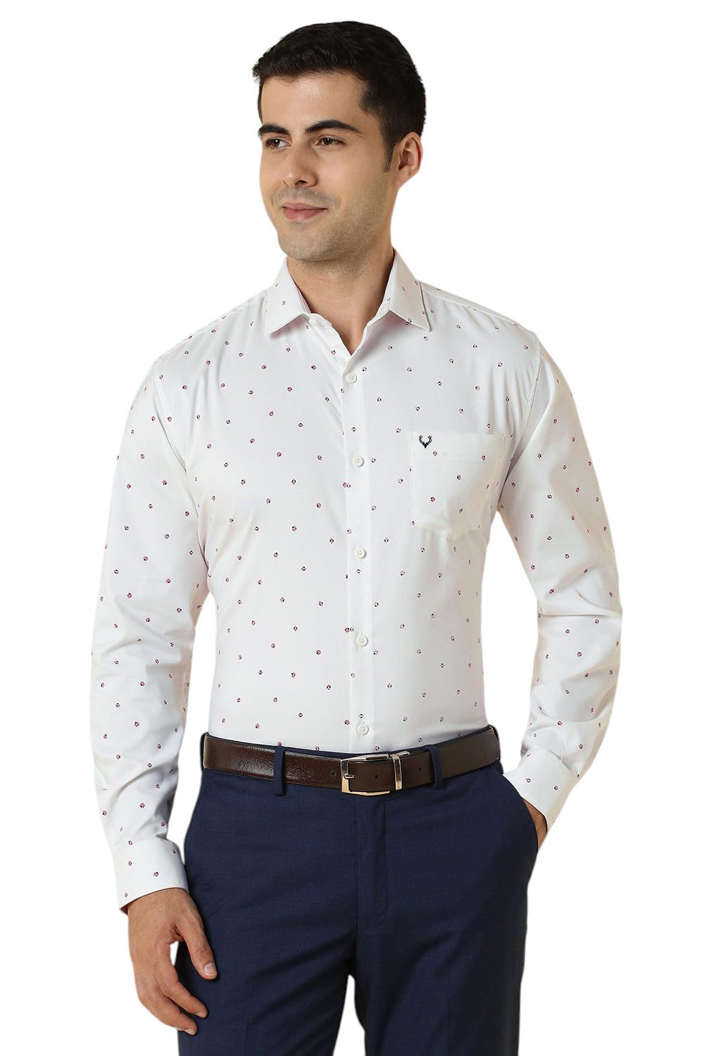 Allen Solly Men Slim Fit Printed Formal Full Sleeve Button-Down Shirt