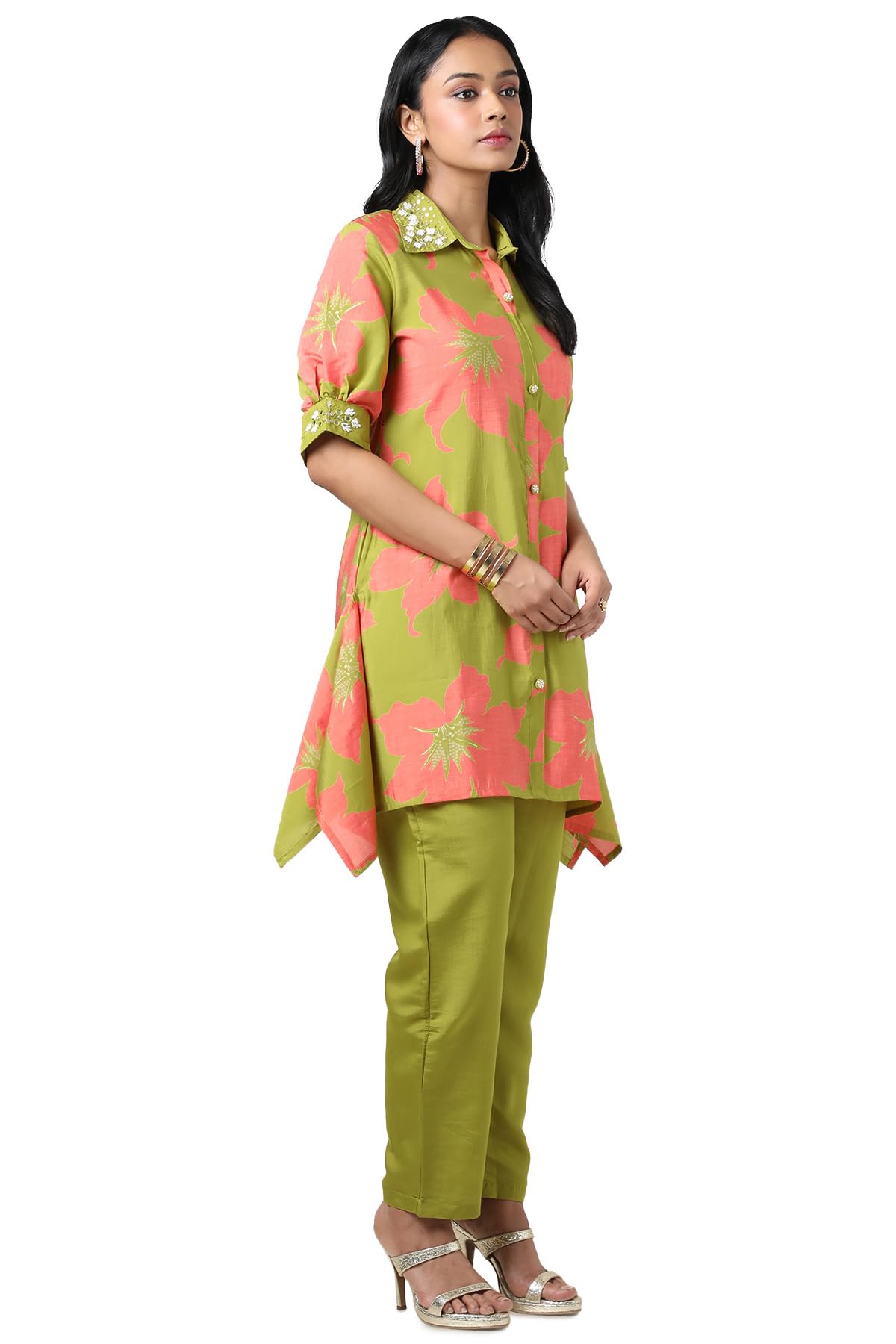 Soch Womens Muslin Kurta Set (CWS5KS10774B_Sap Green