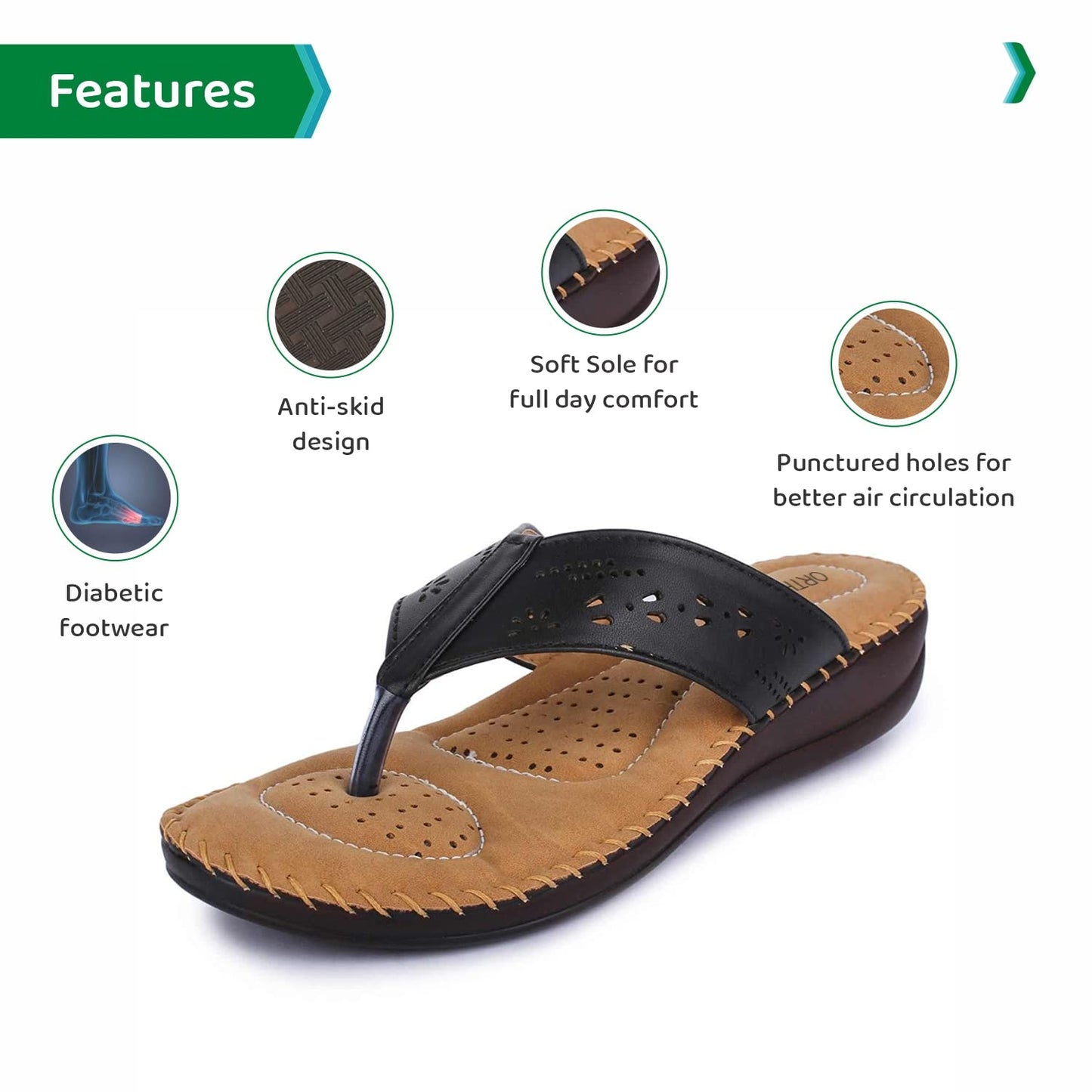 ORTHO JOY Extra Soft Doctor Ortho Slippers for men - 5uk