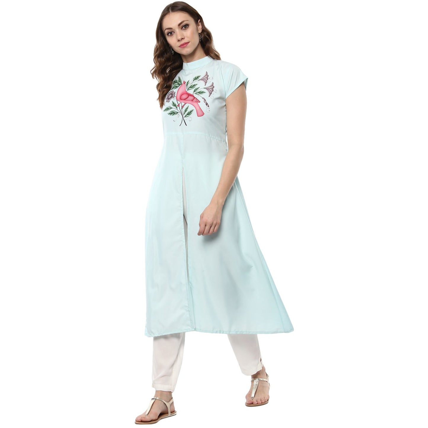 ZIYAA Straight Women's Multi Color Crepe Kurta