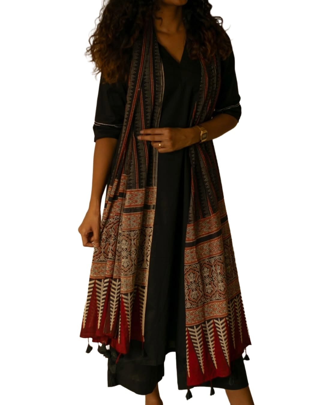 Anni Designer WomenS Rayon Viscose Solid Straight Kurta Pant With Dupatta (Janani Black_Xxl_Black_Xx-Large)