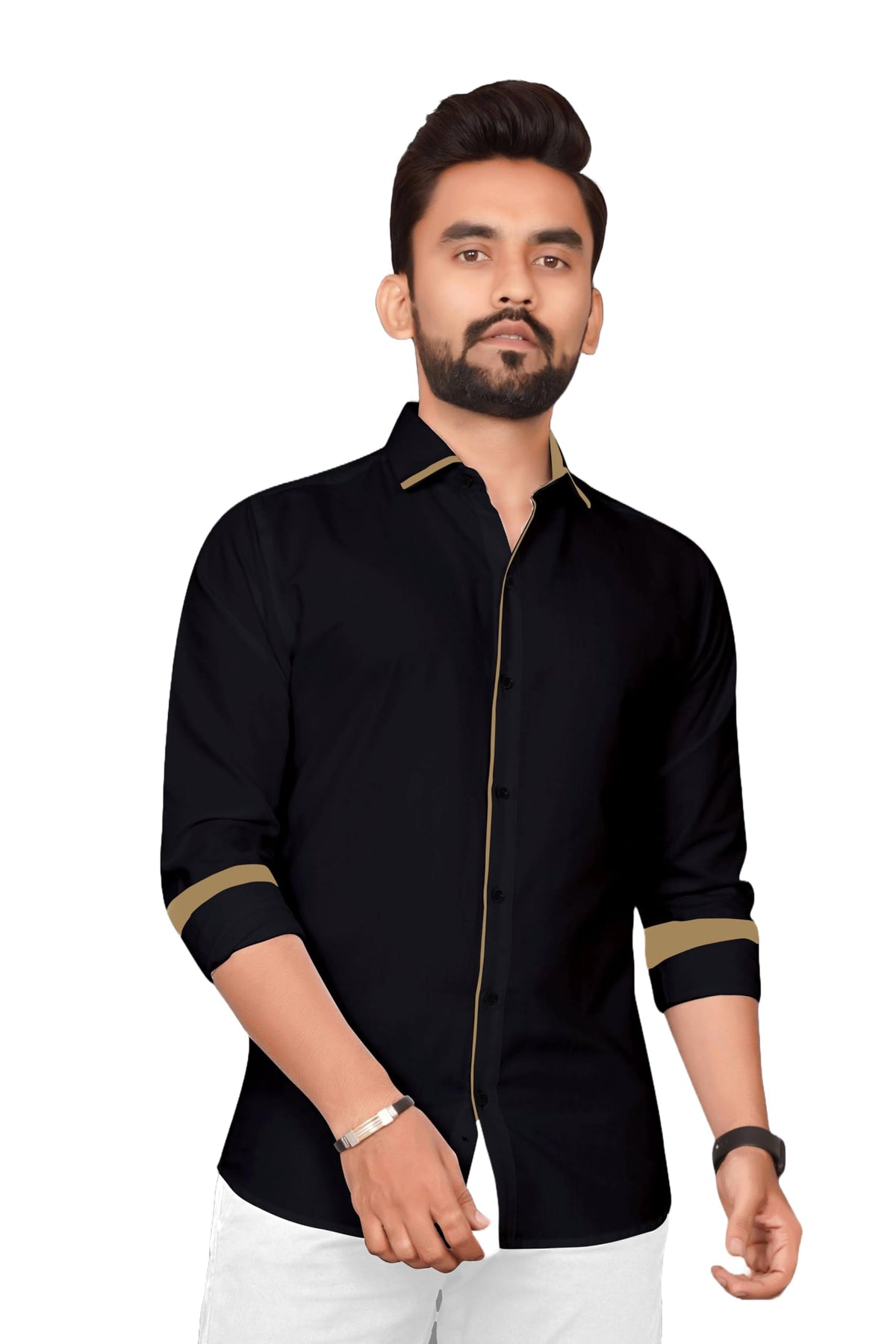 Besix MenS Rayon Blend Solid Shirt With Spread Collared Full Sleeve Button Closure Curved Hem Straight Length | Shirts For Men