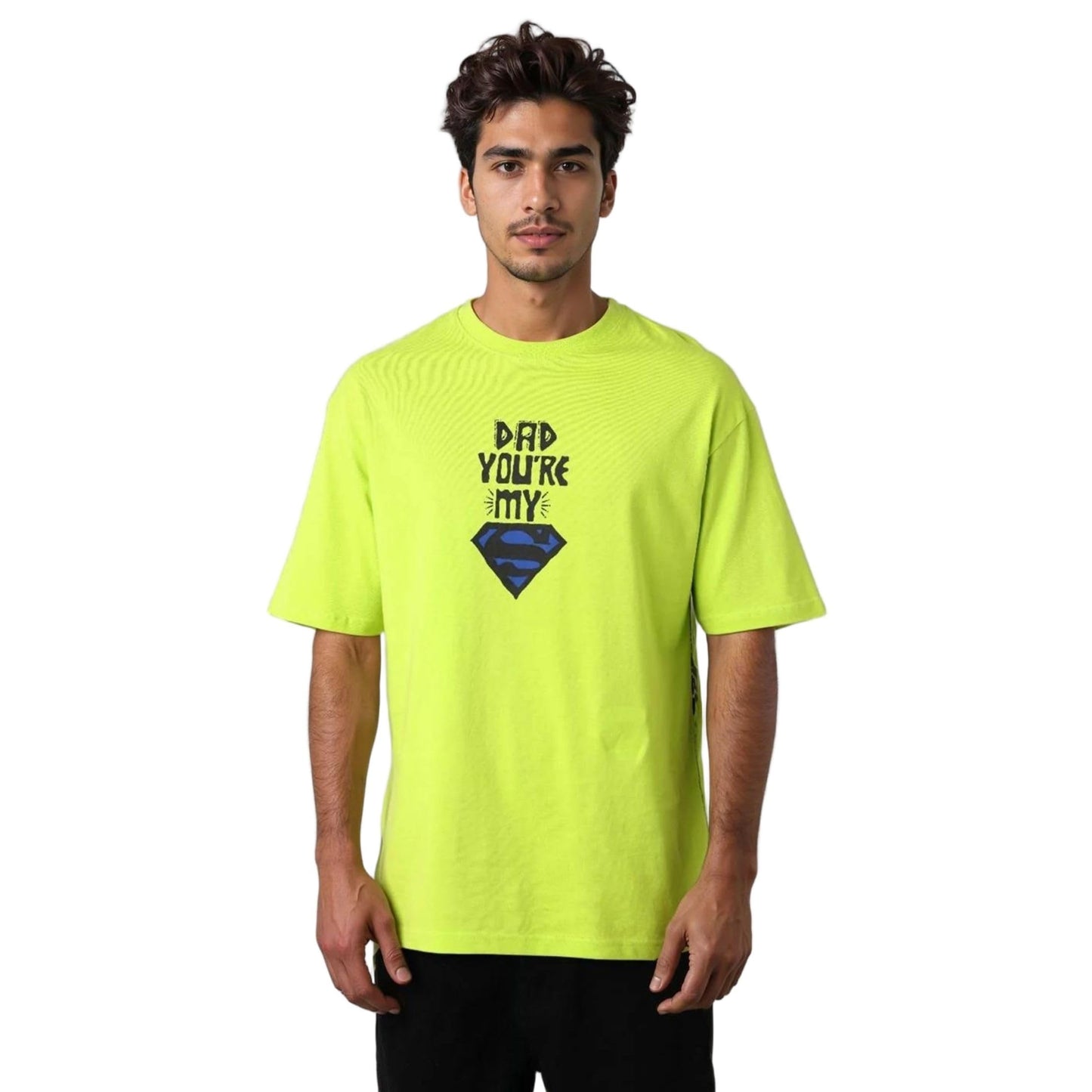 The Indian Garage Co Mens Warner Bros. Collection Boxy Fit Superman Crew Neck T-Shirt