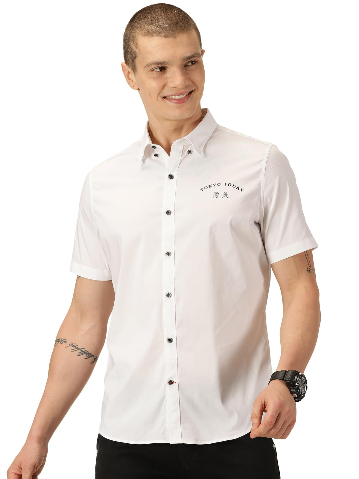 Thomas Scott Tokyo Today Classic Slim Fit Button-Down Collar Casual Shirt White