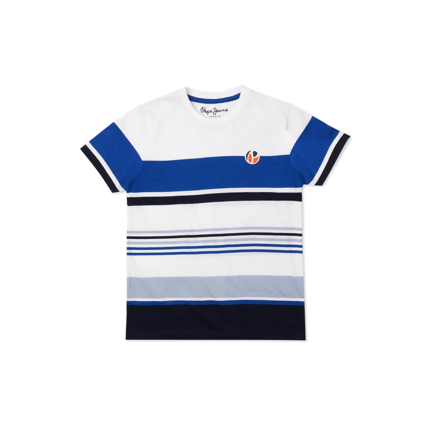 Pepe Jeans BoyS Striped Regular Fit T-Shirt (Pb503656 Green And White