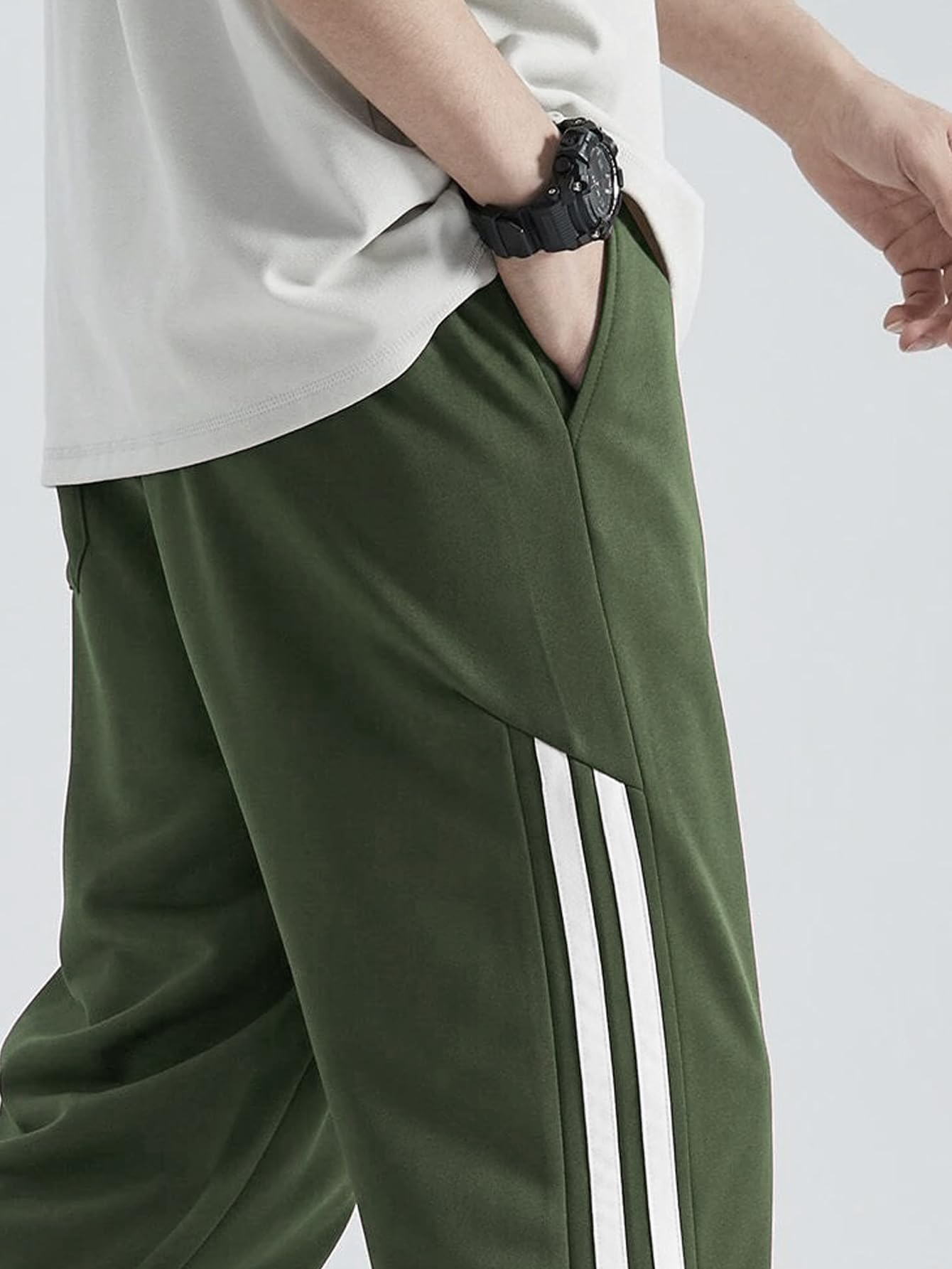 Nobero MenS Loose Sweatpants (1M-Bwjg-R0145_Olive Green