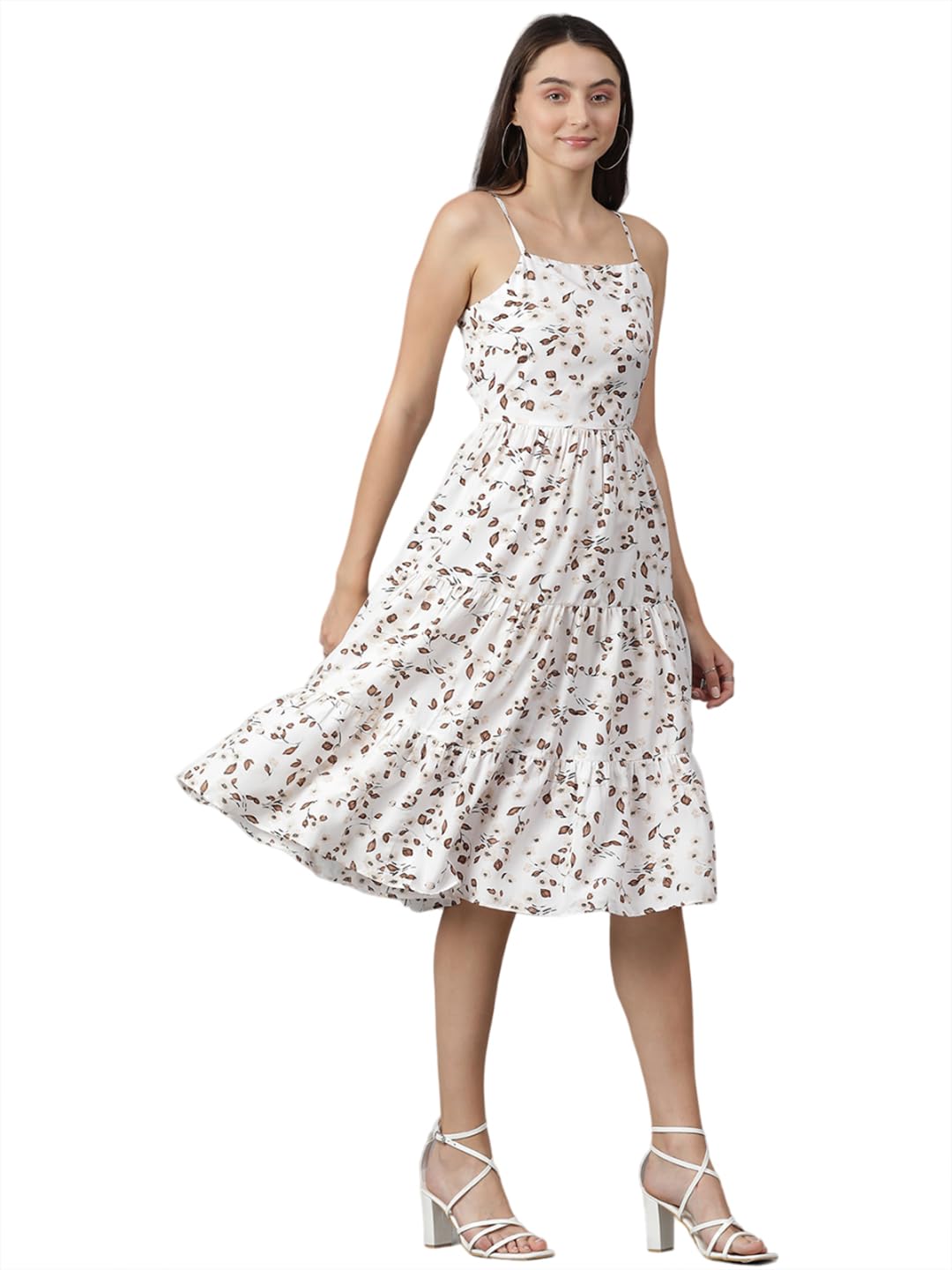 Kotty WomenS Fit And Flare Floral Print Dress(Multicoloured,Xl)