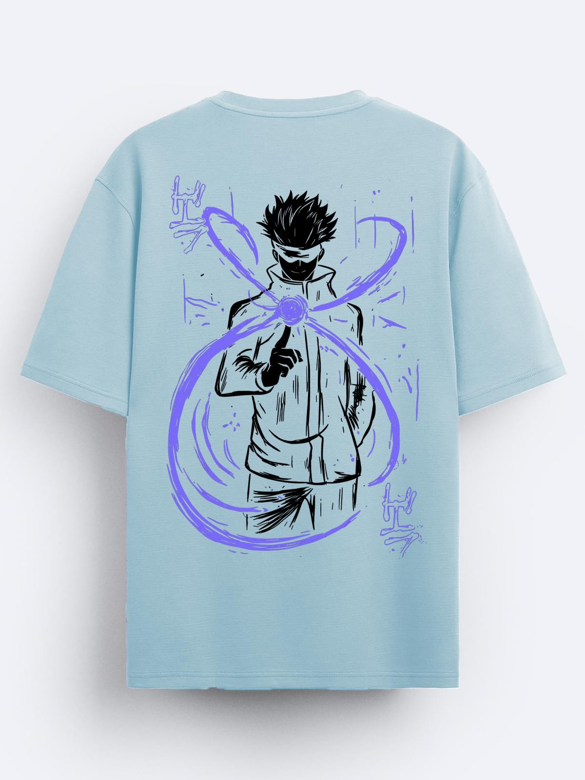 ADRO Oversize T Shirt for Men | Drop Shoulder Cotton T Shirt | Anime Oversize T-Shirt | Luffy T Shirt Gear 5| Trendy Front and B