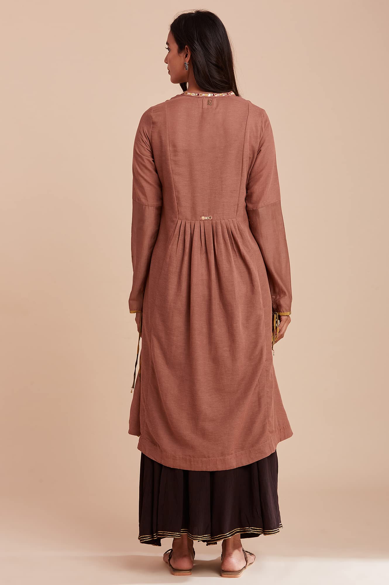 W for Woman Women Mandarin Neck Kurta Solid 44 L Full SLV