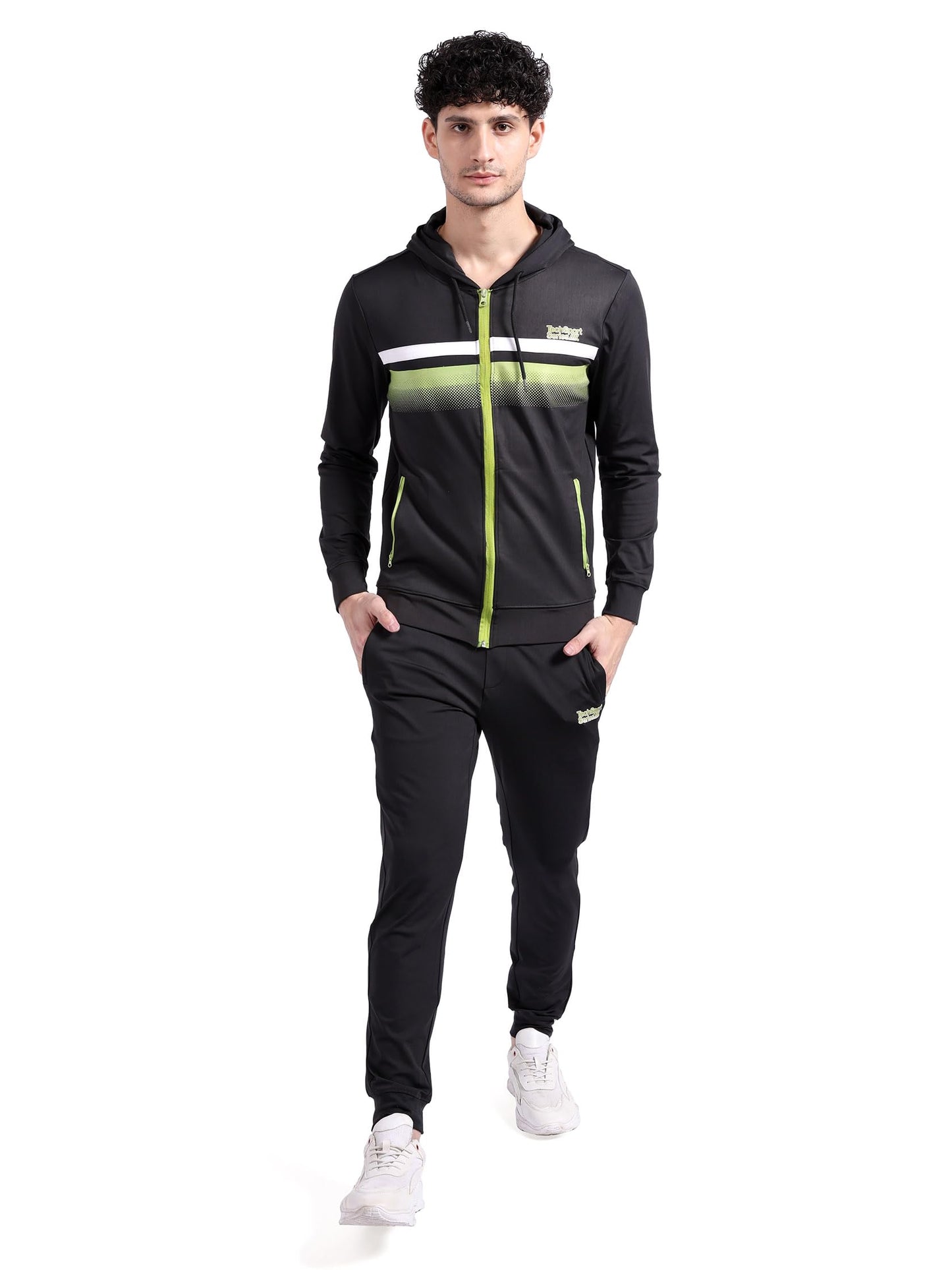 The Indian Garage Co Mens Regular Fit Polyester Spandex Placement Print and Hoodie