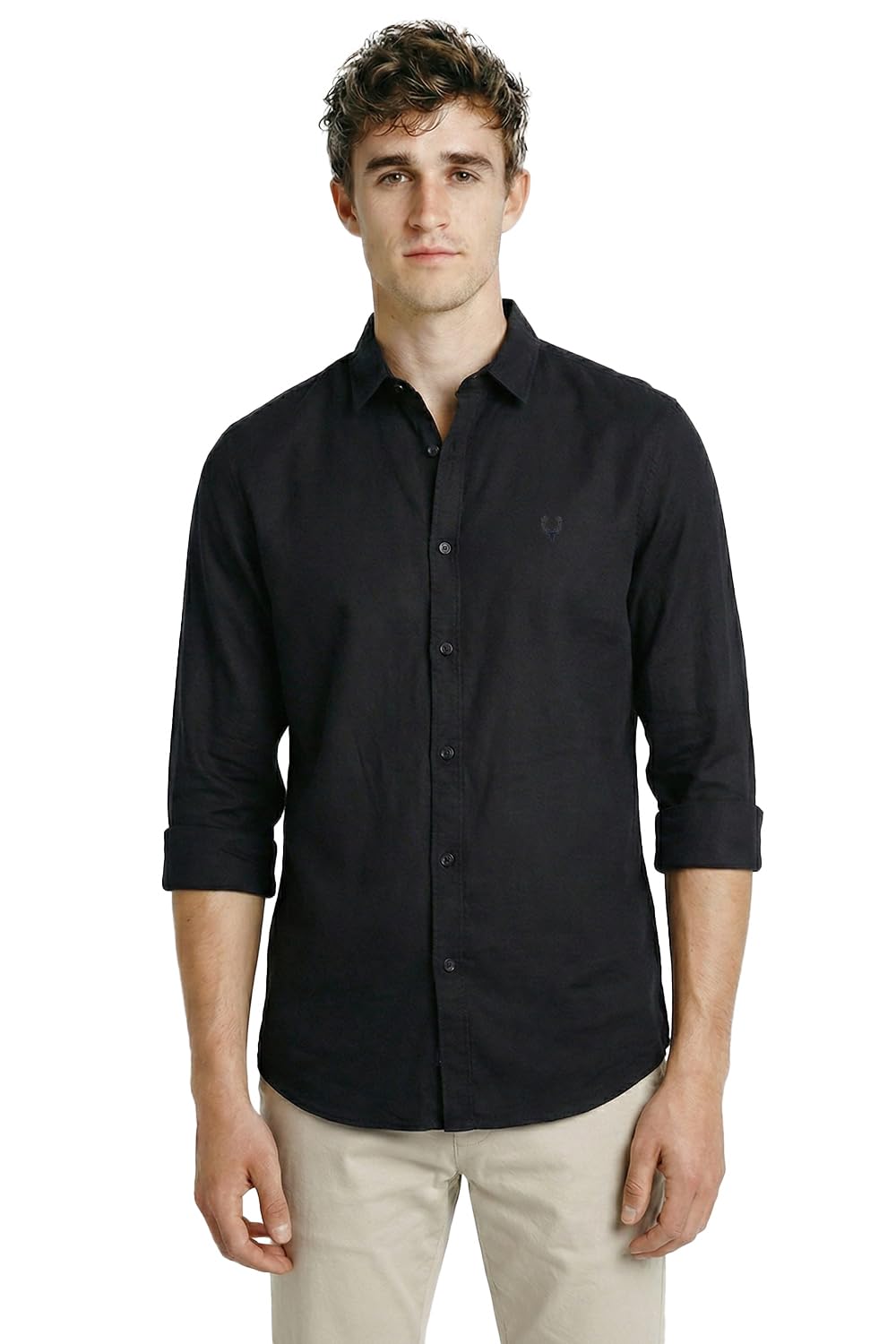 Allen Solly Men Slim Fit Solid Cotton Full Sleeve Shirt