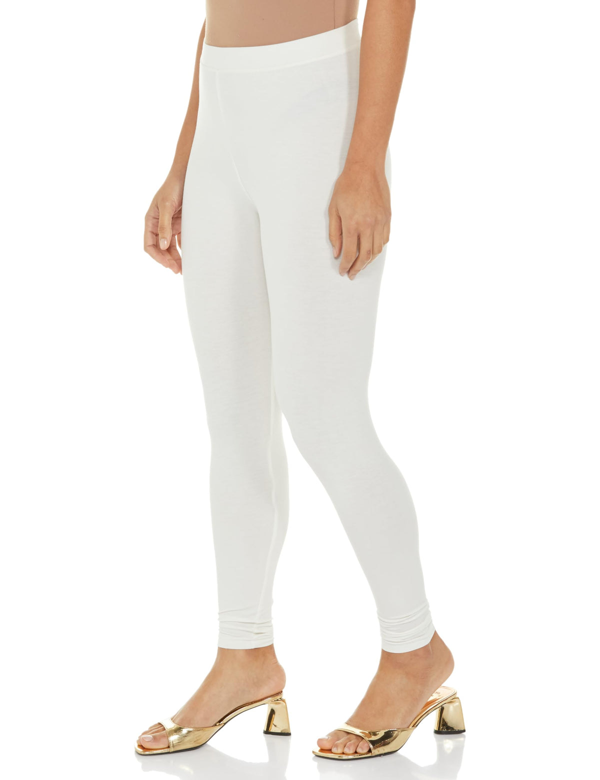 Premium Viscose Stretchable Ankle Length Leggings For Women Off White