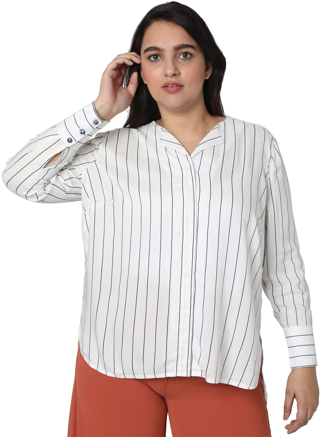 Vero Moda WomenS Loose Shirt (10255319-Snow White_Snow Xs)