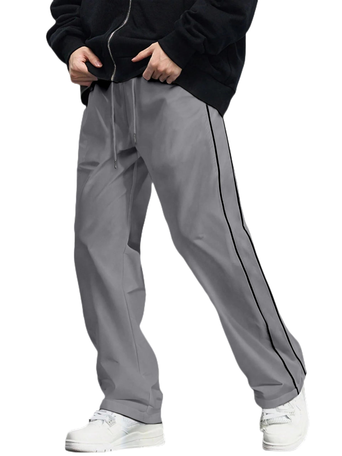 Indoprimo WomenS Poly Cotton Sports Track Pant With Drawstring Modern Style Solid Pattern Full Length And Regular Fit Grey