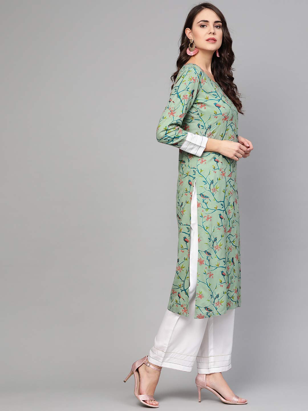 Idalia Multicolour Bird Print Kurta Set