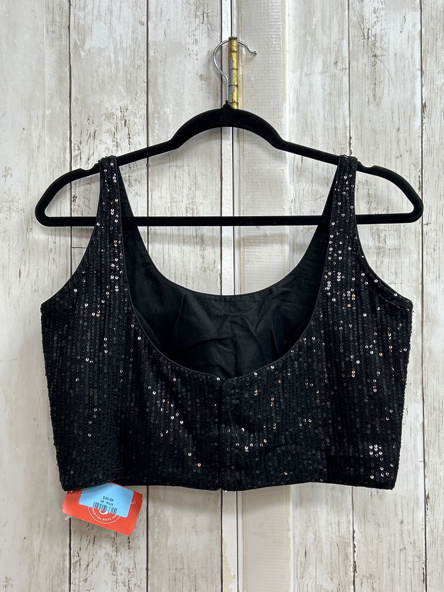 Black sleeveless blouse