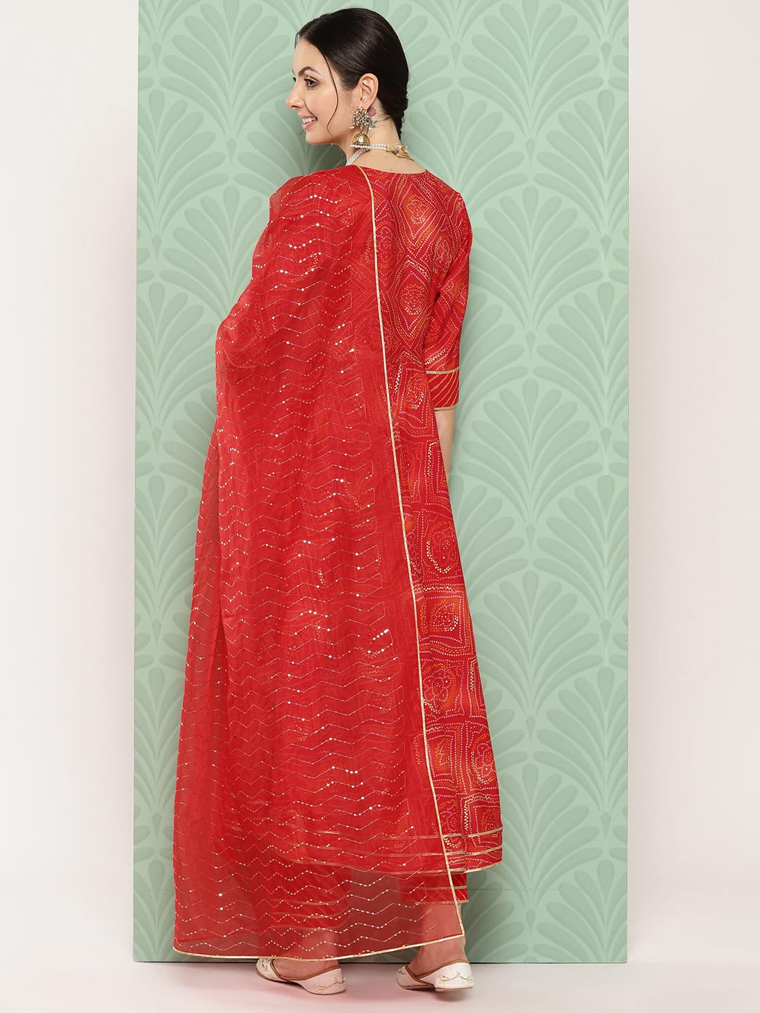 Libas WomenS Silk Blend Kurta Sets (34657_Orange