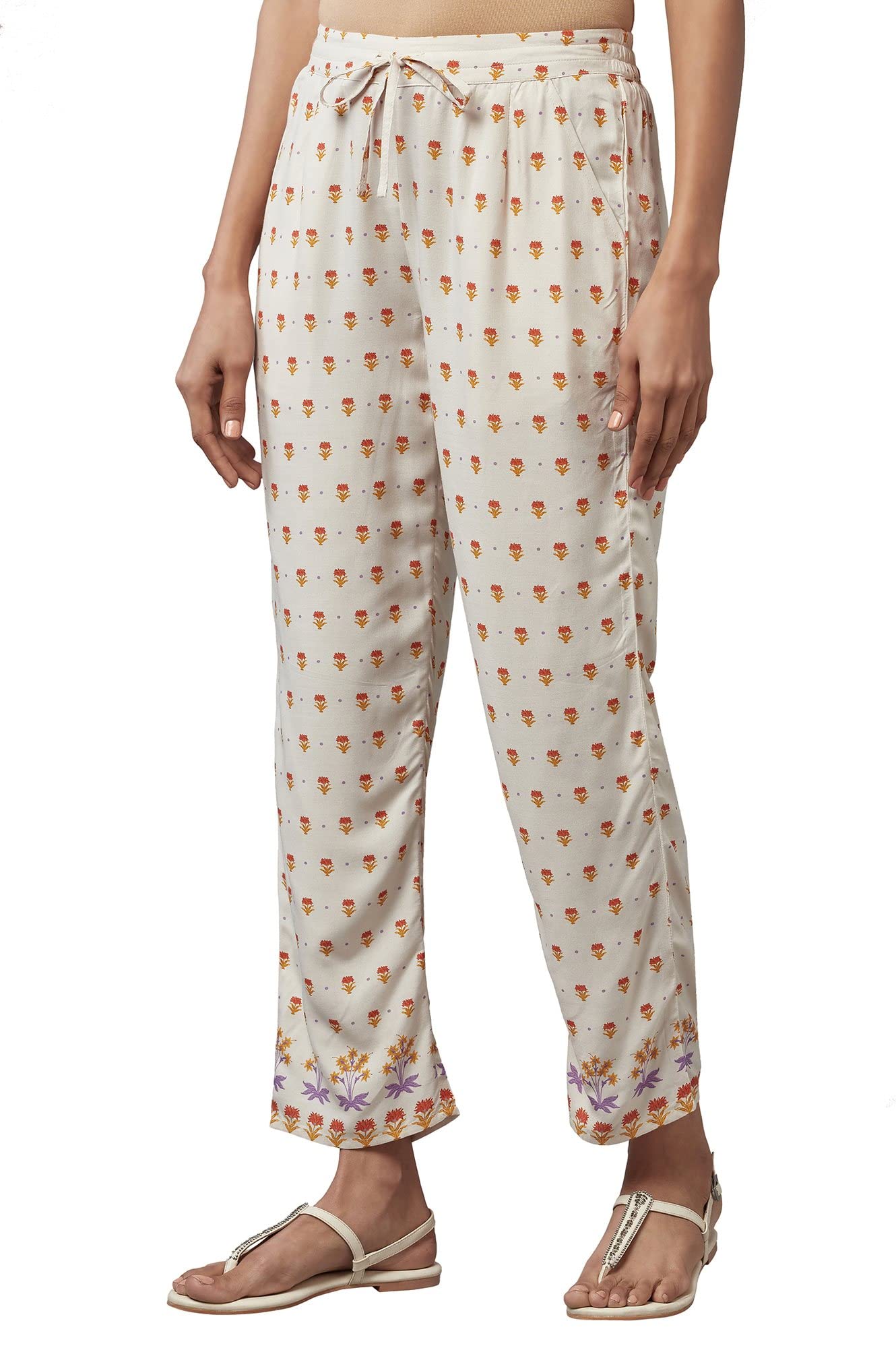 W for Woman W Strechable Straight Pants for Women | Trousers for Women Off White