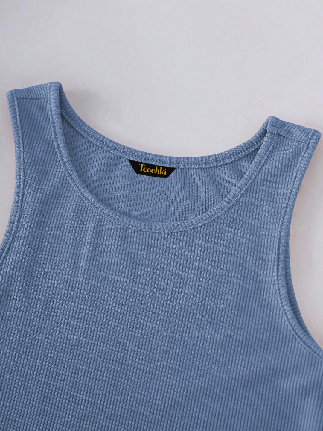 Toochki Tops for Woman | Spandex Top | Crop | Short | Western | for Jeans | Sleeveless | Stretchable | Light Blue
