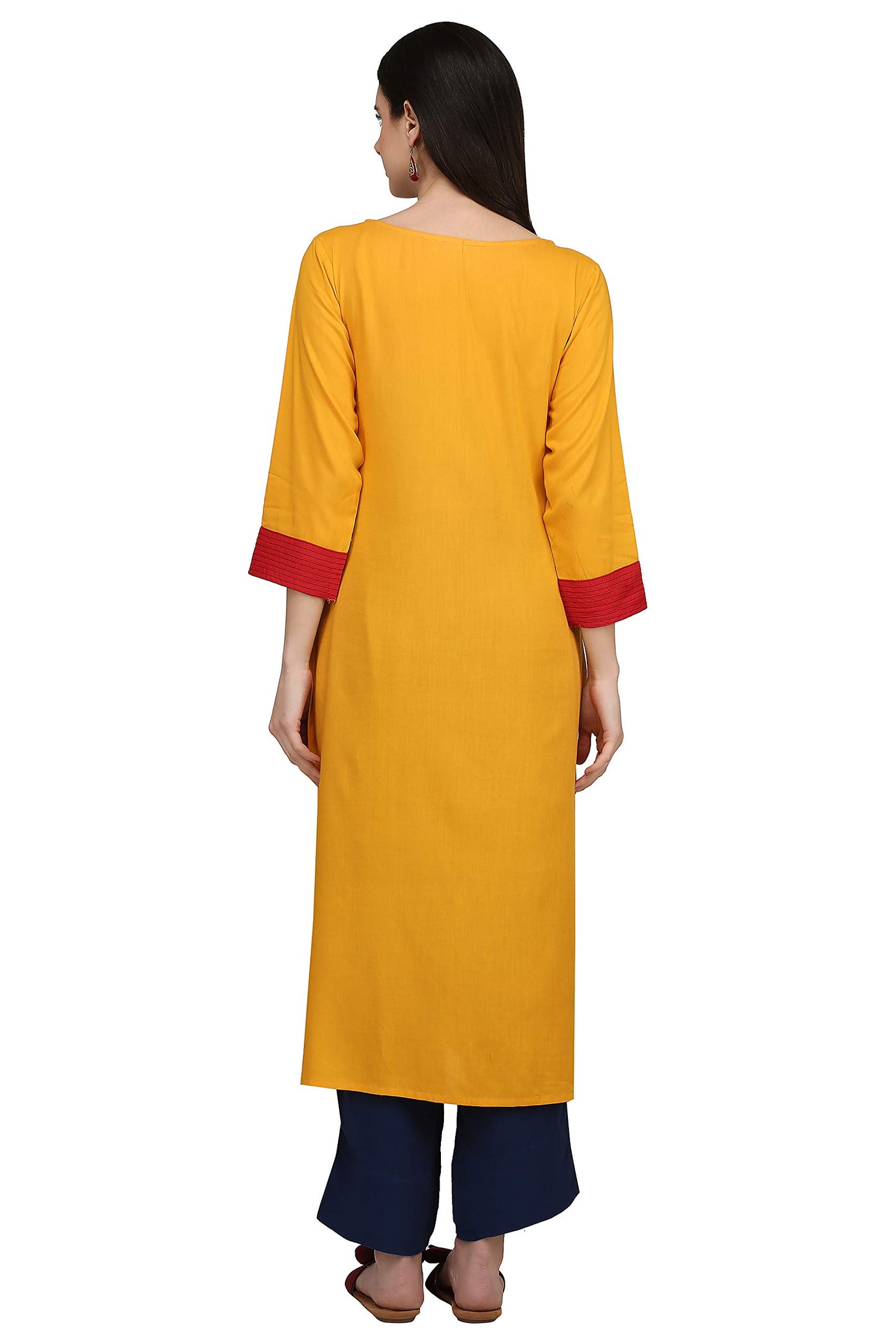GoSriKi Women Rayon Regular Kurta