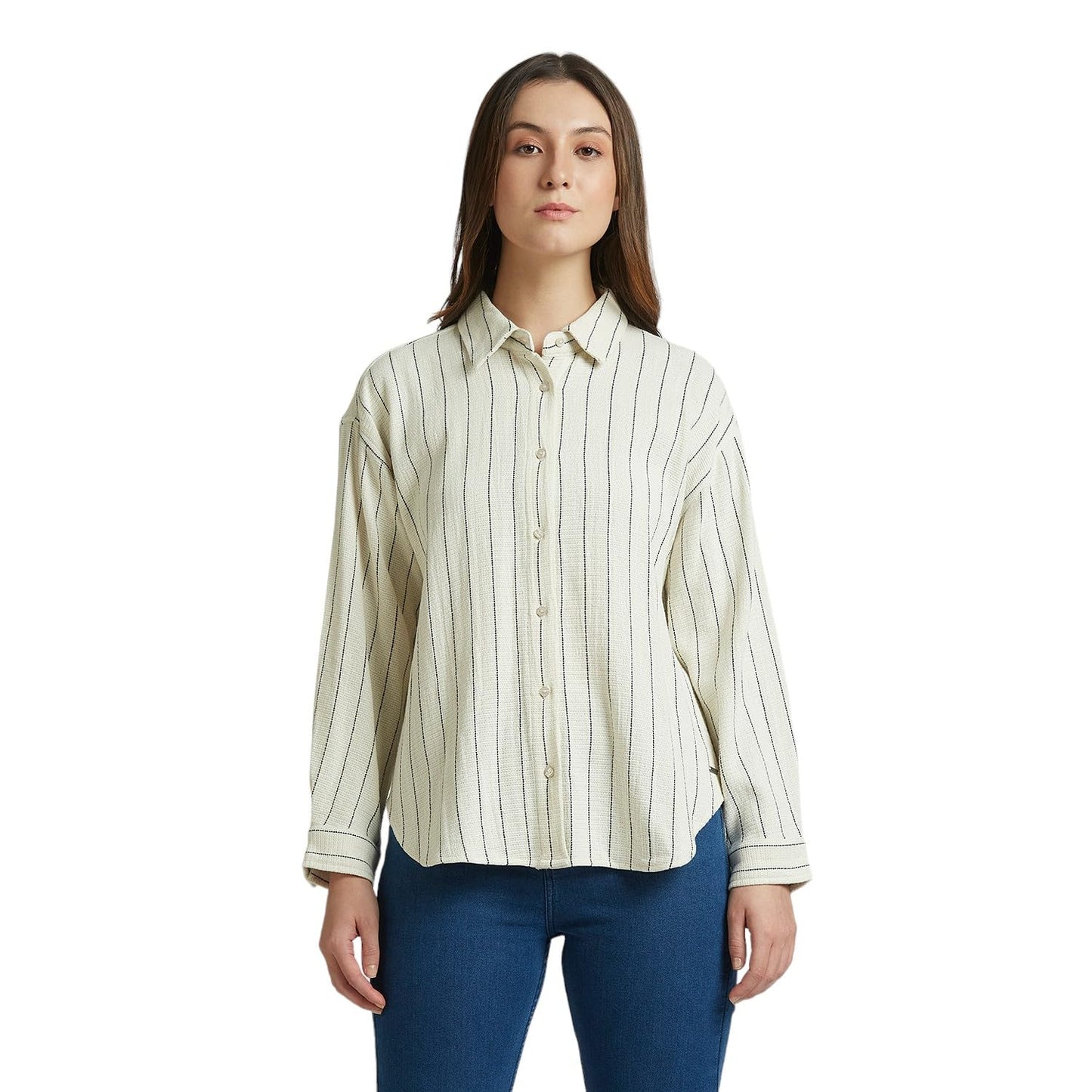 Pepe Jeans Women'S Oversized Fit Shirt (Pl305059_White
