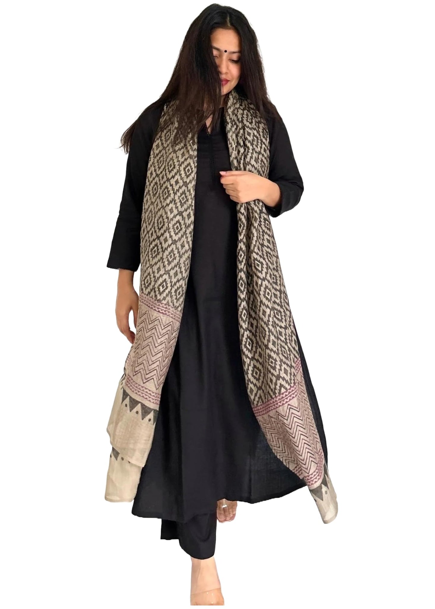 ANNI DESIGNER Womens Rayon Blend Straight Fit Solid Kurta with Pant & Dupatta (Jamana Black_3XL_Black_XXX-Large)