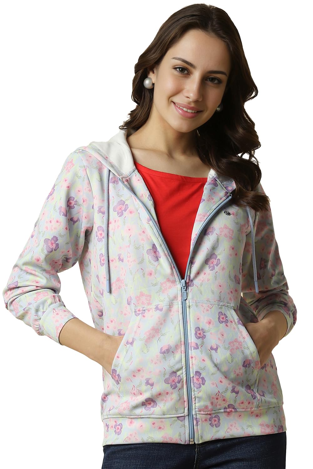 Allen Solly Women Printed Hooded Hoodie