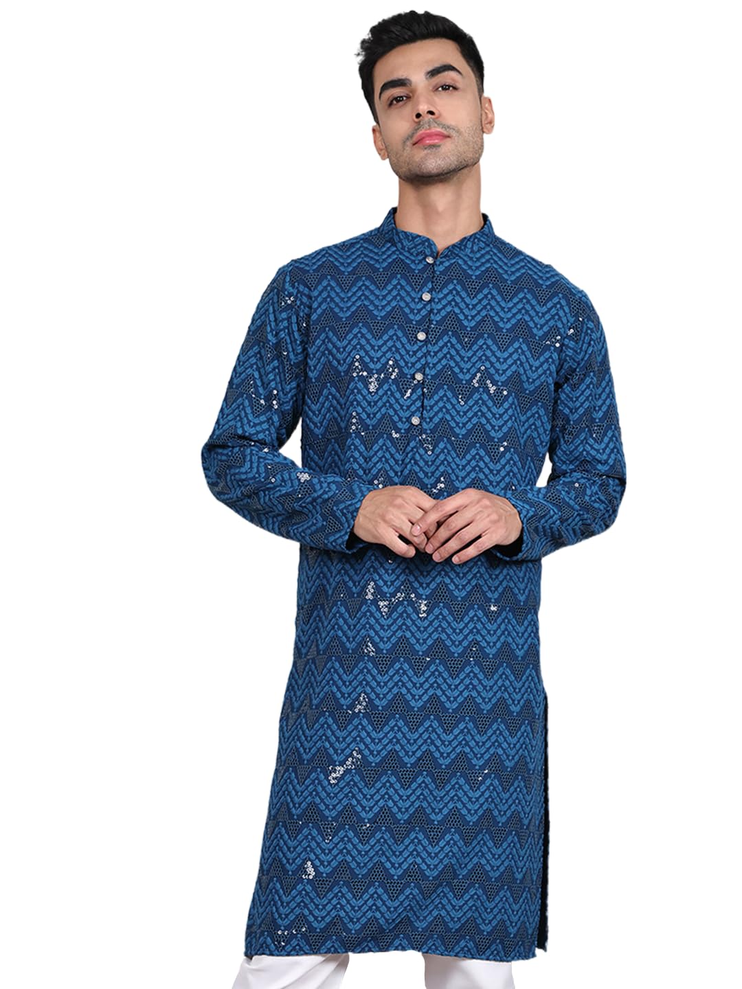 Jompers Mens Sequin & Embroidered Kurta