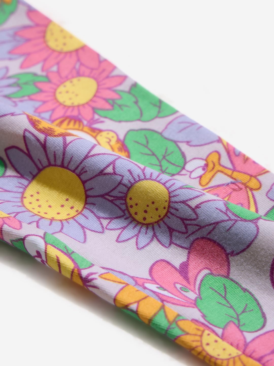 The Souled Store Garfield: Floral Girls Pull On All Over Printed Regular Fit Cotton Leggings (2-8 Yrs)