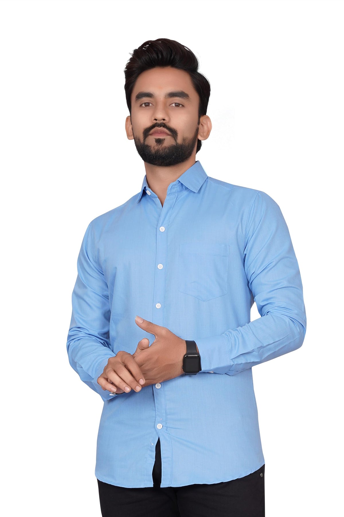 Besix Full Sleeve Blue Formal Shirt For Men Cotton Regular Fit Casual - Pure Premium Branded Shirts For Men Formal Stylish Slim