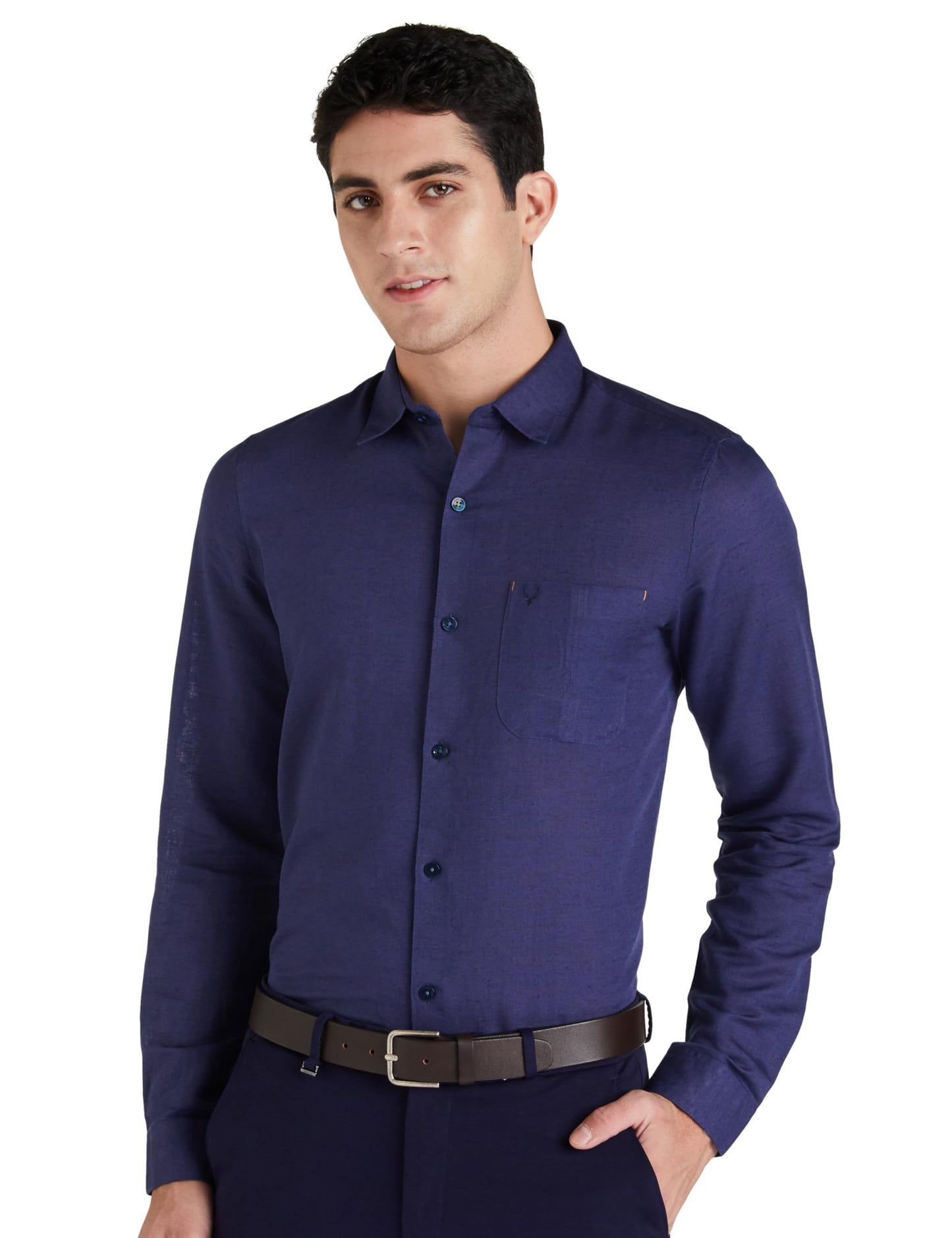 Allen Solly Men Solid Linen Shirt