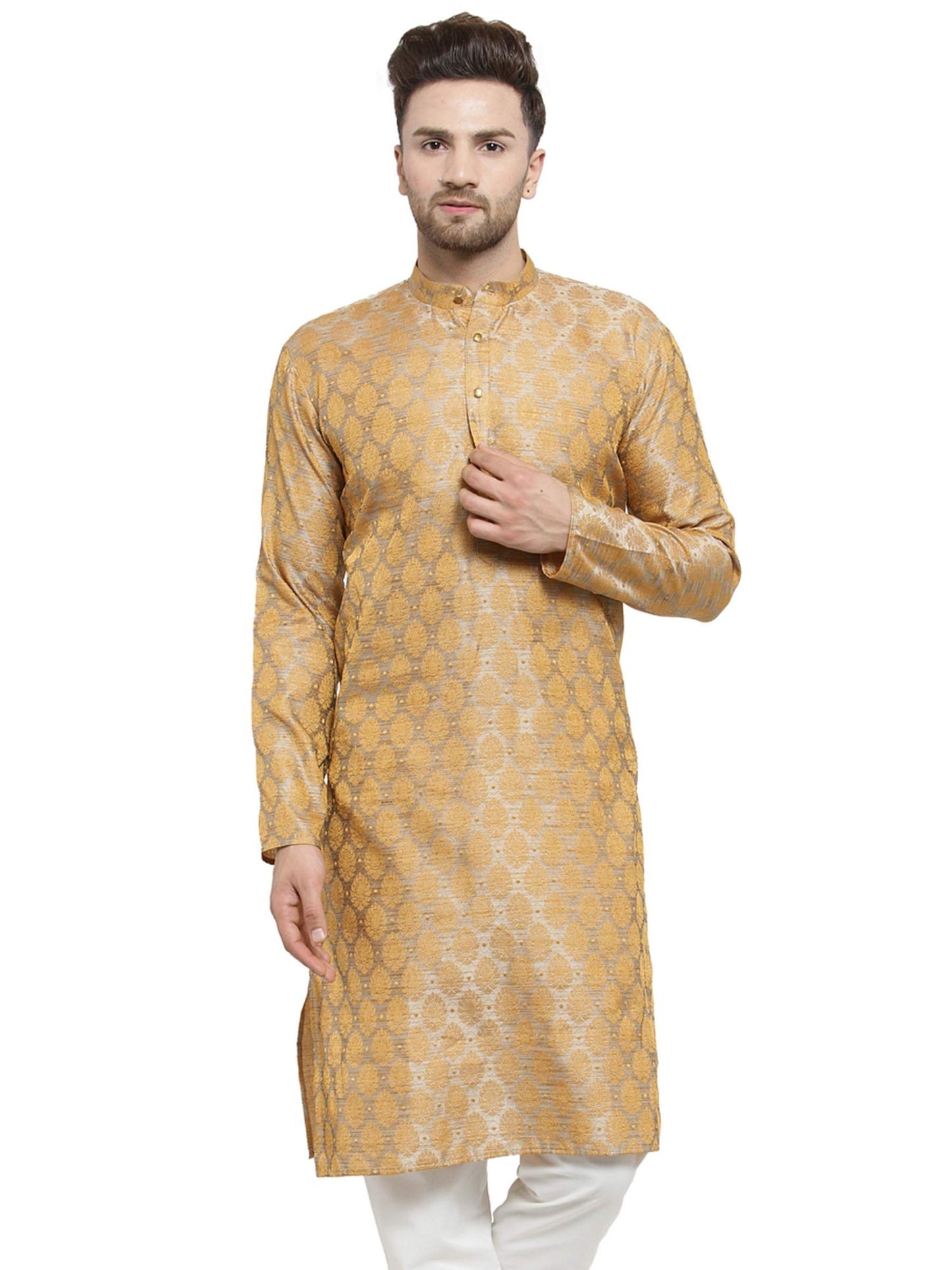 Jompers Mens Cotton Silk Straight Kurta